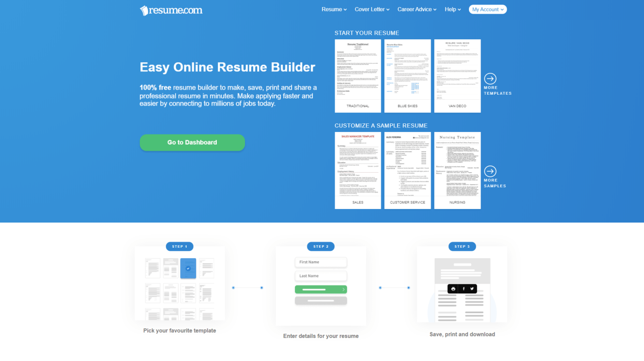 Free online resume builders