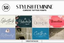 Top feminine cursive tattoo fonts