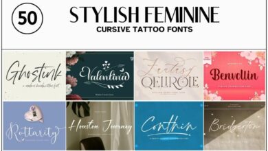 Top feminine cursive tattoo fonts