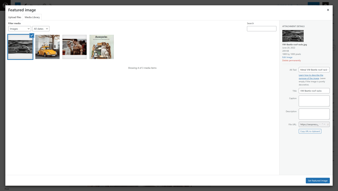 How to insert a picture into a wordpress post