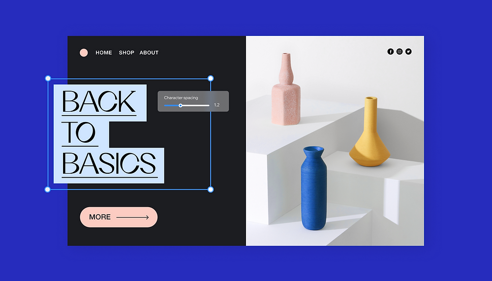Spacing or white space within website design