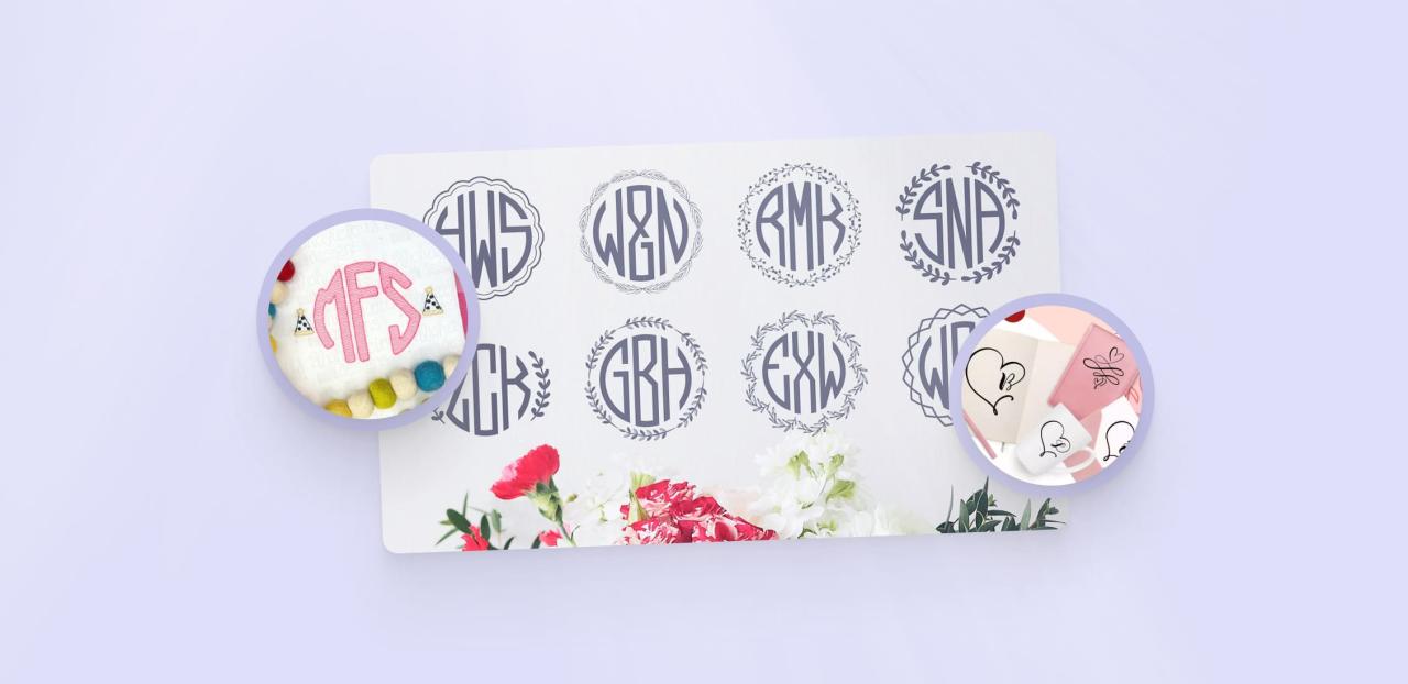Monogram circular font letterhead cart add Monogram circular font letterhead cart add