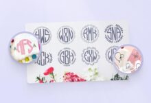 Monogram circular font letterhead cart add