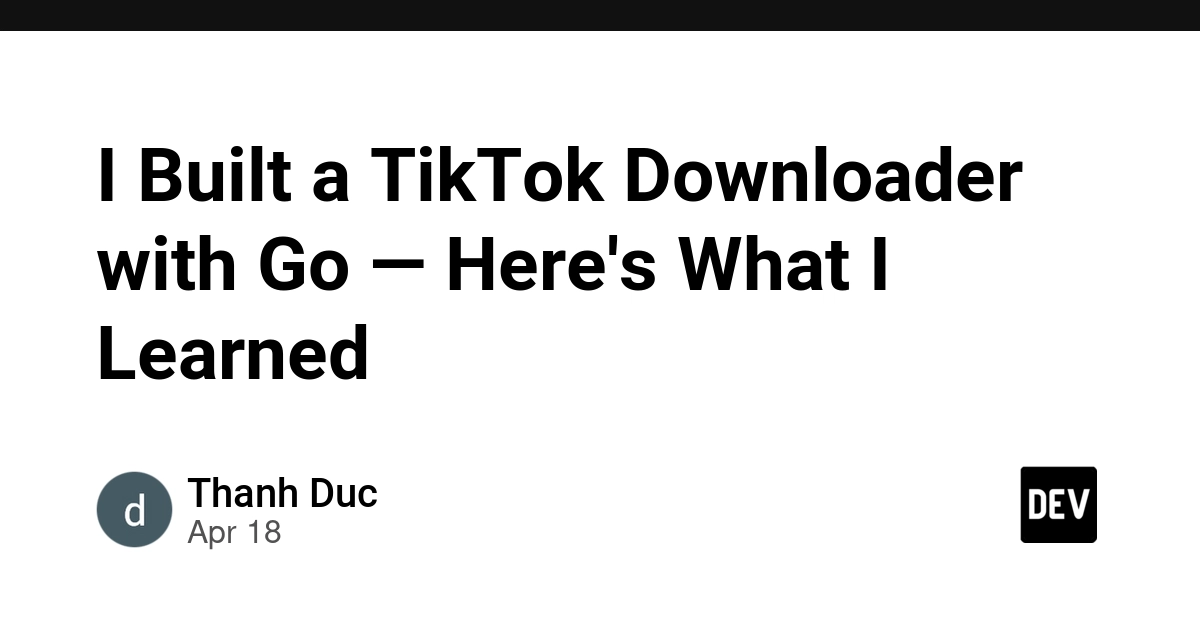 Developer Thanh Duc Unveils ClipTool: A Go-Powered Solution for Watermark-Free TikTok Video Downloads and the Technical Innovations Behind Its Design.