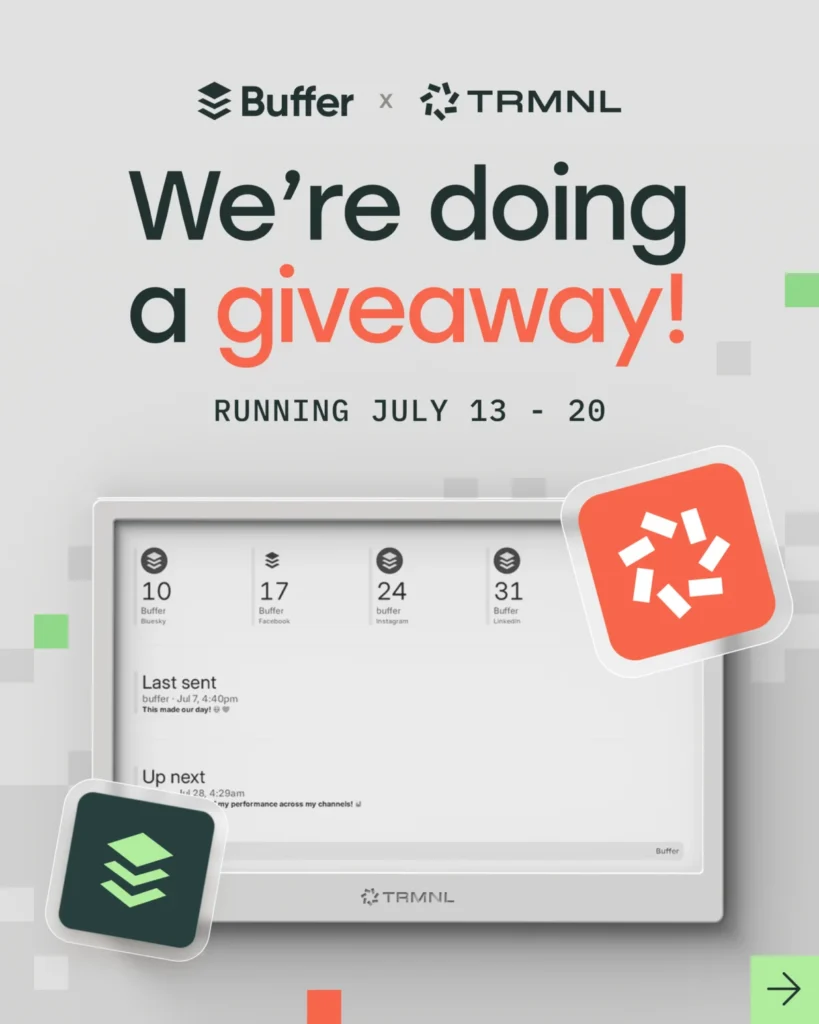 Buffer Launches Public API and Partners with TRMNL for Ambient E-Ink Content Management Integration